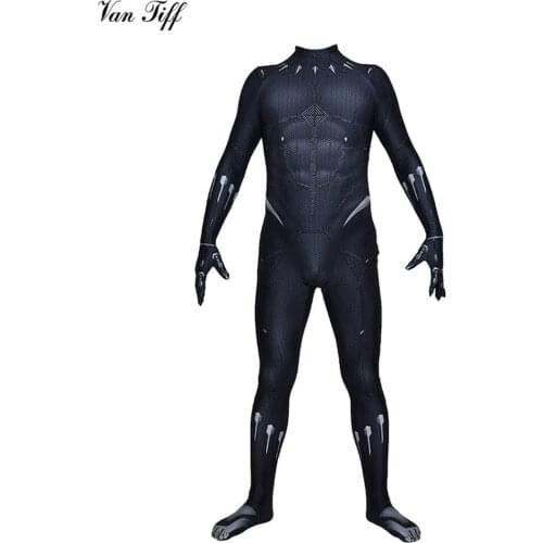 Superhero TChalla Black Panther Halloween Costumes For Men Adult Cosplay Disfraces Zentai Bodysuit Women Suits Jumpsuits Clothes