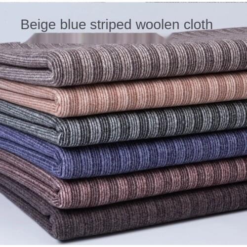 Thickened Fabric Milan Striped Imitation Woolen Cloth Suit Pants Coat Clothing Stripe Brocade for Sewing Diy Polyester 50x150cm