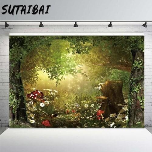 Spring Backdrop Fairy Enchanted Flower Forest Jungle Woodland Photo Background Newborn Baby Studio Props Photography Backdrops