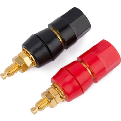 1Pair 4mm Banana Plug Amplifier Terminal Binding Post Speaker Jack Red And Black Connector