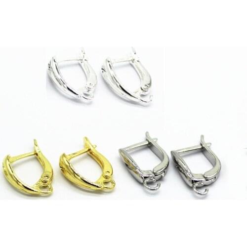 10 PCS 16*17mm U Shape Ear Hook Metal Copper Earring Hooks Ear Wire Lever Back Open Loop 5 Colors For Jewelry Making