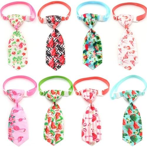 100pcs Summer Dog Accessories Pet Dog Ties Tropical Style Small Dog Cat Neckties Bowties Pet Grooming Supplies