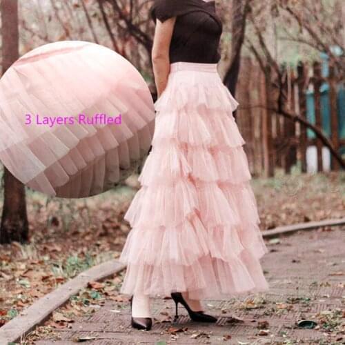 3 Layers Pink Ruffled Tulle Lace Trim 1 meter Soft Gauze Fabric DIY Sewing Mesh Applique Collar Dubai Wedding Decoration