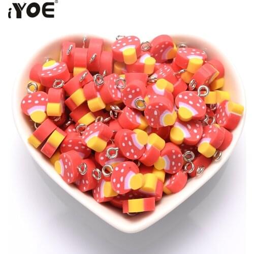 30/50/100pcs Mushroom Beads Polymer Clay Beads Loose Spacer Beads For Jewelry Making Diy Handmade Earring Necklace Pendant