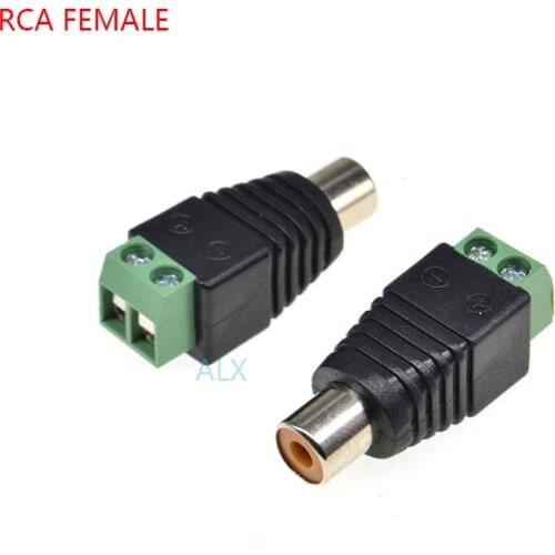 5pcs CCTV Phono RCA FEMALE PLUG JACK connector to screw terminal block adapter solderless type for audio Speake video cable wire