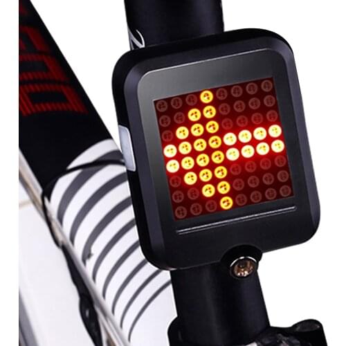 64 LED Automatic Direction Indicator Bicycle Rear Taillight USB Rechargeable Cycling MTB Bike Safety Warning Turn Signals Light