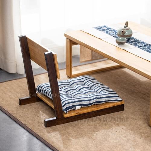 Bamboo Legless Chair Armrest Tatami Floor Backrest Living Room Furniture Japaese Style Legless Zaisu Zen Chair Eco-Friendly