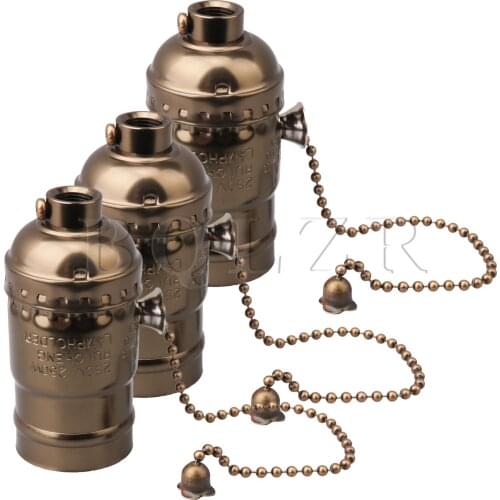 BQLZR 3pcs AC110-240V E27 Retro Lamp Chain Socket Holder Adapter 69x31mm