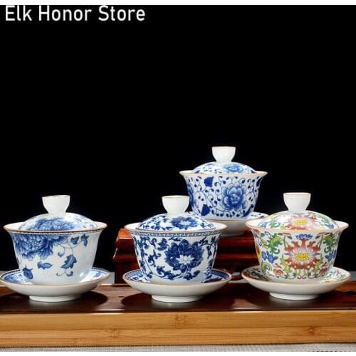 100ml DeHua Lotus Tea Bowl Ceramic Mutton Fat Jade Tea Tureen Teaware Kung Fu Tea Set Drinkware Master Cup Saucer Lid Gaiwan