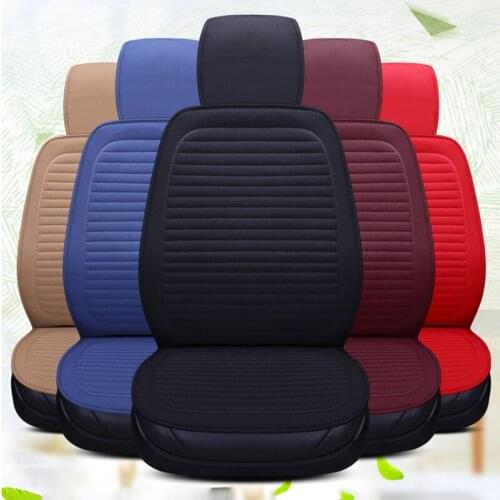 Flax Car Seat Cover Breathable Plus Size Auto Seat Cushion Protector Front Rear Back Seat Pad Mat With Backrest fit Car Suv Van