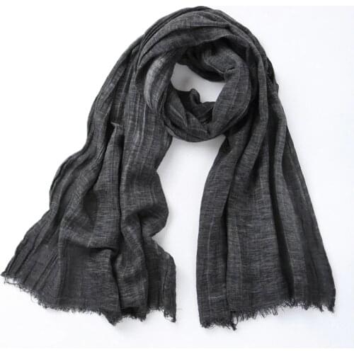 Japanese Style Bufandas Solider Color Scarf Spring Autumn Warm Soft Japanese Cotton Tassel Scarf Men Scarf