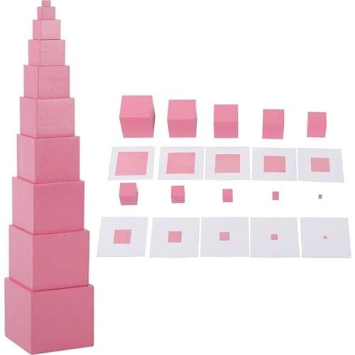 Montessori Materials Wooden Pink Tower Montessori Learning Tower Early Childhood Education Preschool for Baby Boys 3 Year A1366F