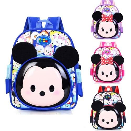 Disney Mickey mouse Childrens School Bag Kindergarten Boy Girl Baby Backpack Minnie Cute Plush Bag Cartoon Backpack Kids Gifts