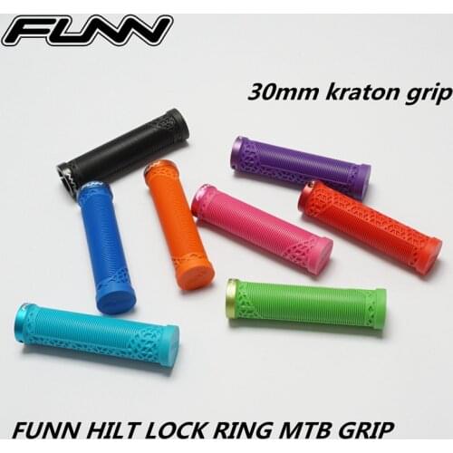 FUNN HILT MOUTAIN BIKE LOCK RING GRIP , 30MM KRATON GRIP , BMX DOWNHILL MTB GRIP , AM ENDURO DH MTB GRIP