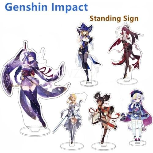 Game Genshin Impact Zhongli Acrylic Stand Model Plate Desk Decor Standing Sign Keychains Cosplay School Bag Backpack Pendant