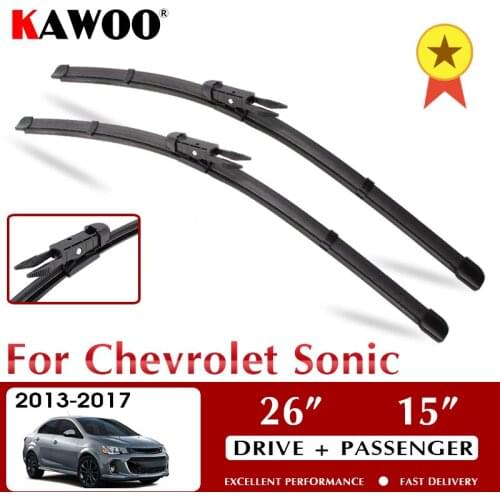 KAWOO Wiper Front Car Wiper Blade For Chevrolet Sonic 2013-2017 Windshield Windscreen Front Window Accessories 26"+15" LHD RHD