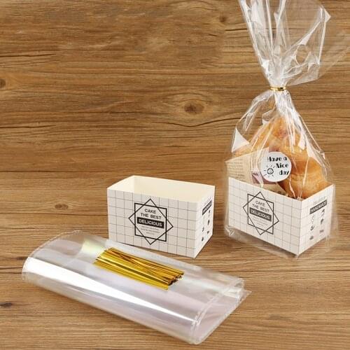 50pcs/Set Korean Lattice Sandwich Packaging Paper Box Toast Burger Bread Food Bag Hot-selling Birthday Party Tableware Supplies