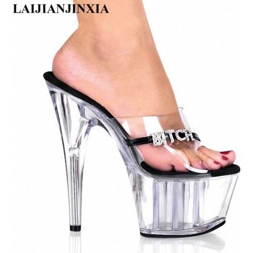 LAIJIANJINXIA Women Night Club Party 15cm High-Heeled Sandals Dance Shoes Dancing Shoes Model High Heels Lady Dance Shoes K-039