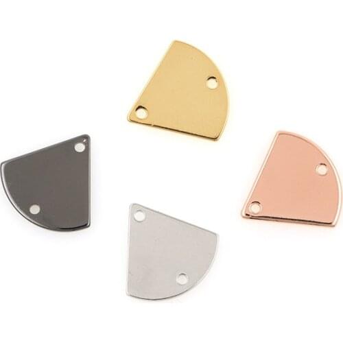 10PCS Brass Sector Connector Charms Gold Pendants Crafts DIY Jewelry for Necklace Bracelet