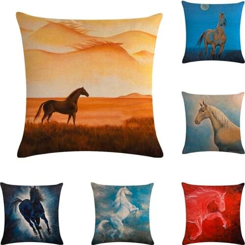 Foreign trade selling printing animal horse pillowcase fashion home sofa cushion cover comfortable seat pillow covers ZY902