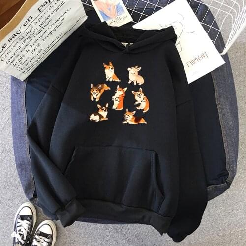 Cute Little Shiba Pullovers Funny Cartoon Printing New Hoody For Man Warm Harajuku Men Hoodie Street Fashion Brand Mens Hoodies
