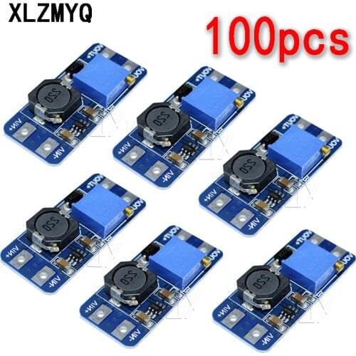 100PCS MT3608 DC-DC Step Up Converter Booster Power Supply Module Boost Step-up Board MAX output 28V 2A diy kit