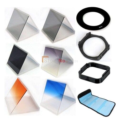 Camera gradient Filter set x3 nd mirror +52mm adapter ring +filter holder+ bag case +Lens Hood & Holder for Cokin P