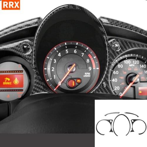 Real Carbon Fiber Speedometer Pointer Indicator Surround Stickers Dashboard Trim For Nissan 370z z34 2009-on Car Accessories