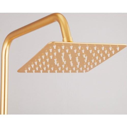New Arrival Bathroom Shower Spray Head 8" Square Gold Plate Top Shower Head Space aluminum 4 Colors