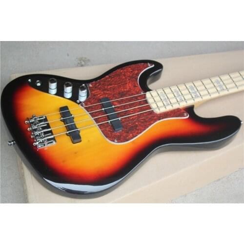 Factory wholesale classic left hand 4 string bass electric guitar, blue gradient, chrome-plated hardware, free delivery