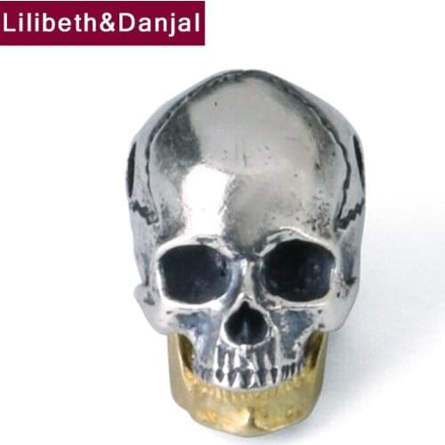 Skull Charm Necklace Pendant Real 925 Sterling Silver Punk Rock Fashion Vintage Fine Jewelry Women Men 2021 Free Shipping P26