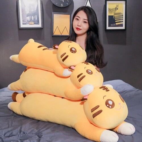 1pc 68/90/110cm Big Cute Tiger Plush Pillow Soft Stuffed Animal Toys for Children Cartoon Doll Cushion Birthday Gift Brinquedos