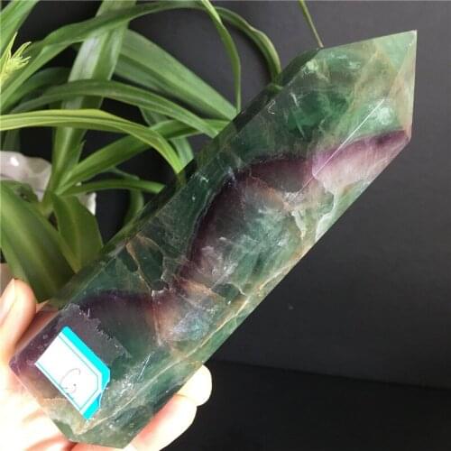 Natural Quartz Crystal Gemstone Green Fluorite Wand Points Tower Reiki Healing Chakra For Office Decoration Collection