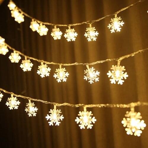 10M 20M 30M 50M Snowflake Christmas LED String Fairy Light Outdoor Garden Patio Wedding Party Snow Fairy Garland String Light