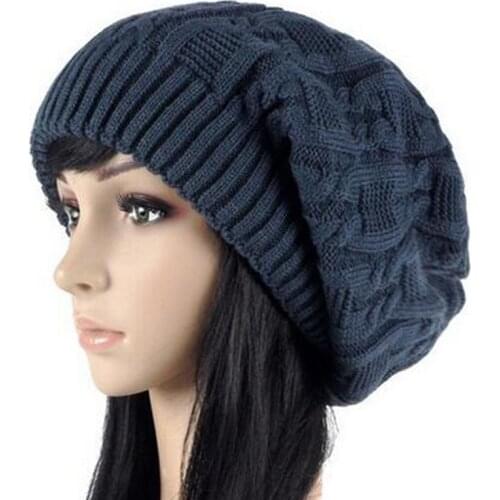 Women Warm Casual Beanies Stripes Knitted Female Hat Autumn Winter Cap For Girl