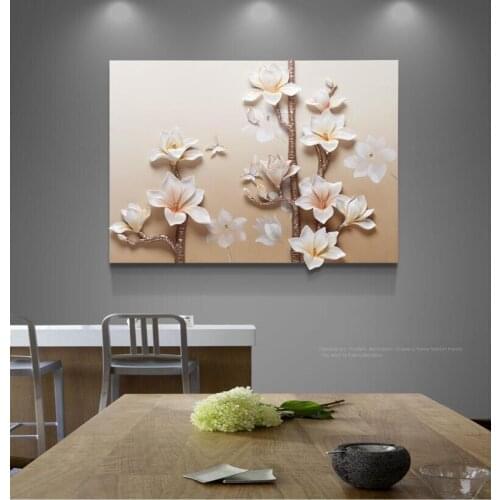 Modern Minimalist 3D Embossed Restaurant Paintings Flower Wall Decoration Crafts Home Living Room Stereo Wall Mural Ornaments