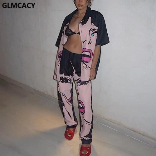 3 Colors Women Funny Face Printed Tracksuit Long Sleeve Zipper Top 2 Piece Set Casual Sport Suit Women Tracksuit Set