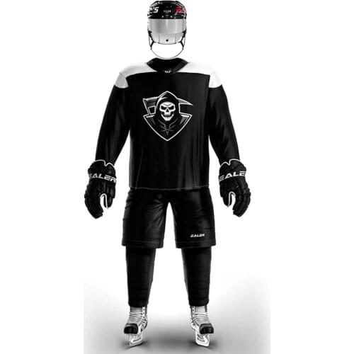 COLDOUTDOOR pirate ice hockey jersey accept custom name and number black