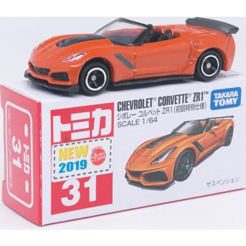 Takara Tomy Tomica No. 31 Chevrolet-Corvette ZR1 1st Special Edition Orange Diecast Car Scale 1:64 Model Toys
