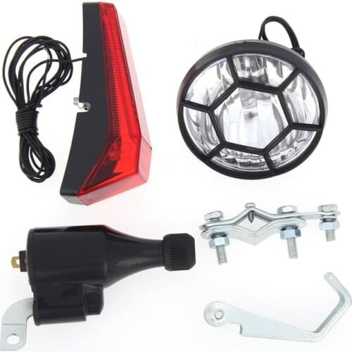 Bicycle Dynamo Lights Set Bike Cycle Head Tail Light Rear Light Safety No Batteries Needed Headlight Generator Light for Bicycle