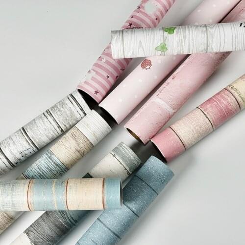 Contact Paper Furniture Home Decors Vinyl Wood Grain Wall Stickers Waterproof Self Adhesive Wallpapers for Living Room Bedroom