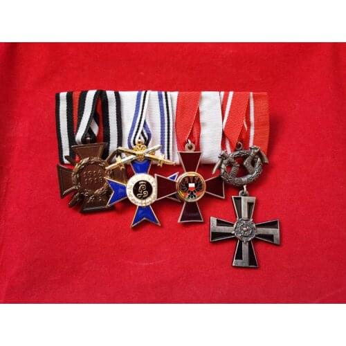 WWI WW1 GERMAN IRON CROSS LUBECK CROSS 1914 1918 MEDAL BADGE WITH RIBBON FULL SET
