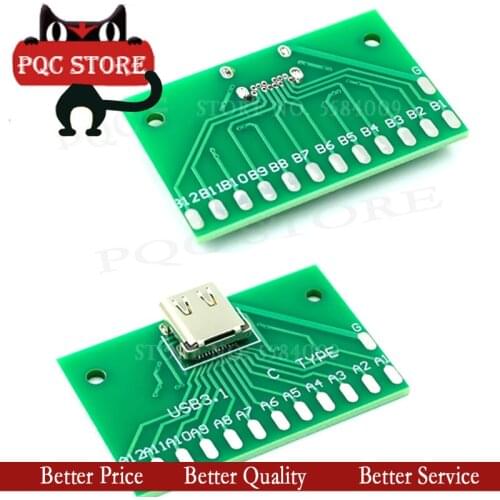 TYPE-C female test board USB / 3.1 with PCB board 24P female / connector adapter board test current conduction