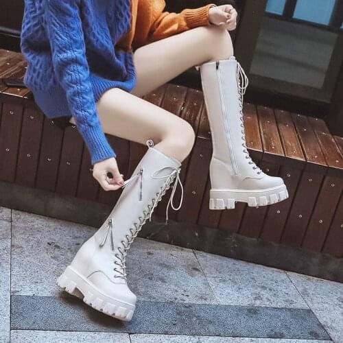 Sexy High Boots knee length pu Boots High Heels For Women Fashion Shoes 2020 Spring Autumn Ankle Boots Booties Female size 34-39