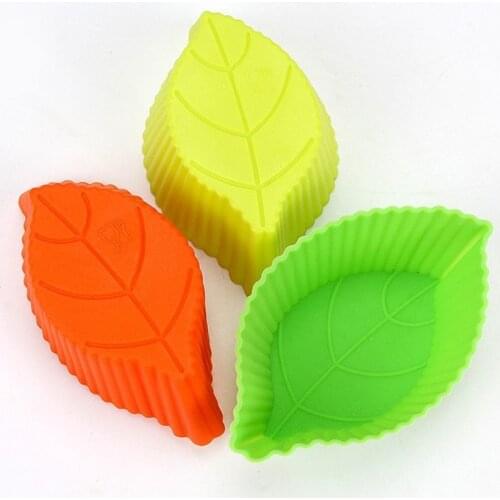 1 Pieces DIY Silicon Tool Leaves Cake Mold Muffin Chocolate Cupcake Liner Baking Cup Mold biscuit
