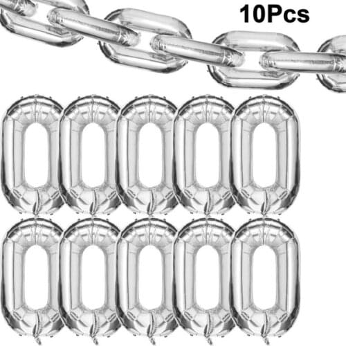 10 Pieces 40 Inch Foil Chain Balloons Links Giant Linking Chains Balloons for 80s 90s Hip Hop Themed Birthdays Weddings