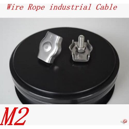 10pcs m2 304 Stainless Steel Wire Rope Grip Cable Simplex Clamp for 2mm Wire Rope