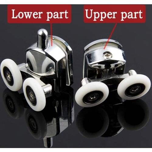 4pcs-8pcs/set 23/25mm Pop Up Pulley Wheels Brass Zinc Alloy Bearing Hardware Sliding Door Roller Shower Room Cabin Accessories