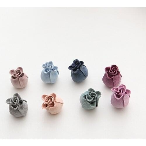 50pcs Mini size Velvet fabric handmade Sewing Flowers bud Boutique Hair Flower for DIY decoration