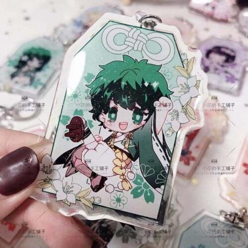 Anime Boku no My Hero Academia Bakugou Katsuki Todoroki Shoto Eraser Head Cosplay Figure Acrylic Keychain Pendant Keyring Gif